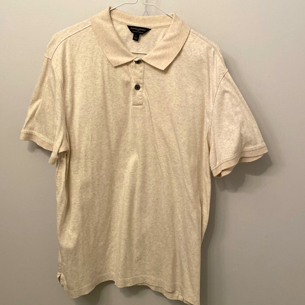 Men’s beige polo size L Large